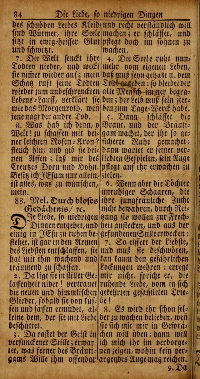 Das Kleine Davidische Psalterspiel der Kinder Zions von alten und neuen auserlesenen Geistes-Gesängen allen wahren heyls-begierigen Säuglingen der Weisheit, insonderheit aber denen Gemeinden des Herrn page 84