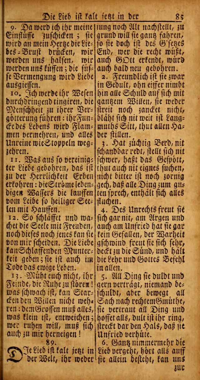 Das Kleine Davidische Psalterspiel der Kinder Zions von alten und neuen auserlesenen Geistes-Gesängen allen wahren heyls-begierigen Säuglingen der Weisheit, insonderheit aber denen Gemeinden des Herrn page 85