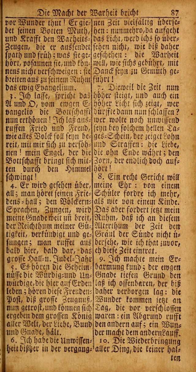 Das Kleine Davidische Psalterspiel der Kinder Zions von alten und neuen auserlesenen Geistes-Gesängen allen wahren heyls-begierigen Säuglingen der Weisheit, insonderheit aber denen Gemeinden des Herrn page 87