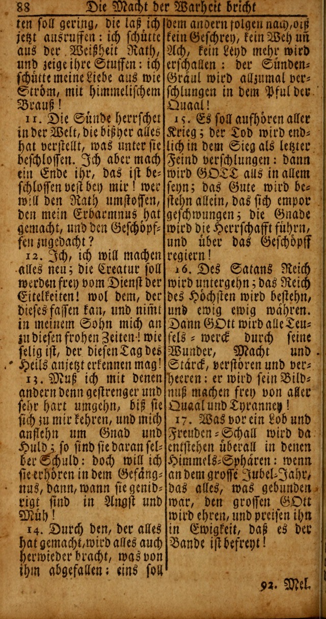 Das Kleine Davidische Psalterspiel der Kinder Zions von alten und neuen auserlesenen Geistes-Gesängen allen wahren heyls-begierigen Säuglingen der Weisheit, insonderheit aber denen Gemeinden des Herrn page 88