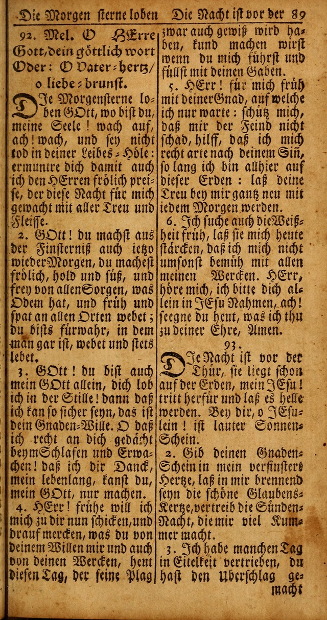 Das Kleine Davidische Psalterspiel der Kinder Zions von alten und neuen auserlesenen Geistes-Gesängen allen wahren heyls-begierigen Säuglingen der Weisheit, insonderheit aber denen Gemeinden des Herrn page 89