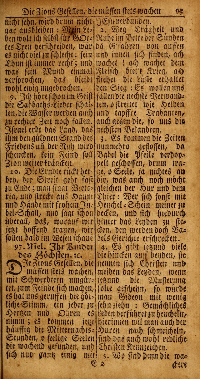 Das Kleine Davidische Psalterspiel der Kinder Zions von alten und neuen auserlesenen Geistes-Gesängen allen wahren heyls-begierigen Säuglingen der Weisheit, insonderheit aber denen Gemeinden des Herrn page 93