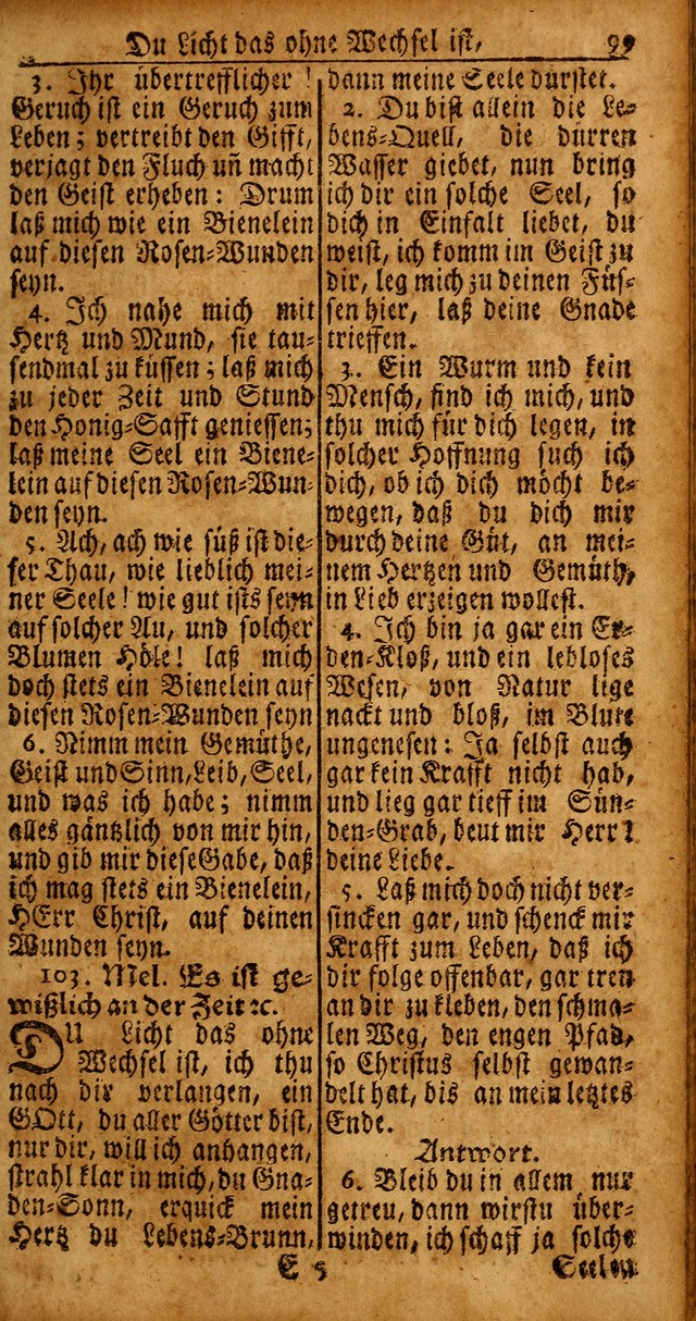 Das Kleine Davidische Psalterspiel der Kinder Zions von alten und neuen auserlesenen Geistes-Gesängen allen wahren heyls-begierigen Säuglingen der Weisheit, insonderheit aber denen Gemeinden des Herrn page 99