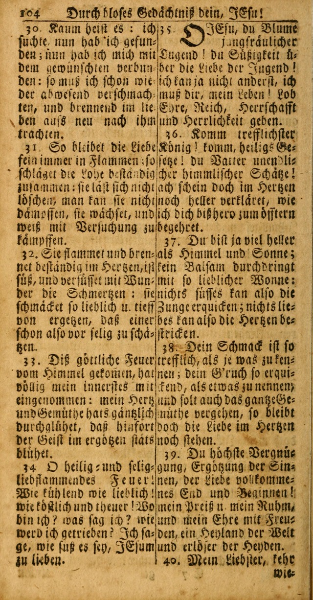 Das Kleine Davidische Psalterspiel der Kinder Zions: von alten und neuen auserlesenen Geistes-Gesängen allen wahren heuls-begierigen säuglingen der weisheit, infonderheit aber denen Gemeinden ... page 104