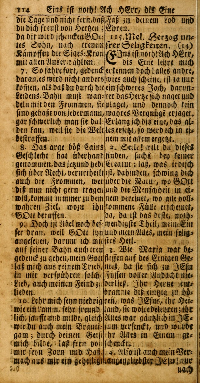 Das Kleine Davidische Psalterspiel der Kinder Zions: von alten und neuen auserlesenen Geistes-Gesängen allen wahren heuls-begierigen säuglingen der weisheit, infonderheit aber denen Gemeinden ... page 114