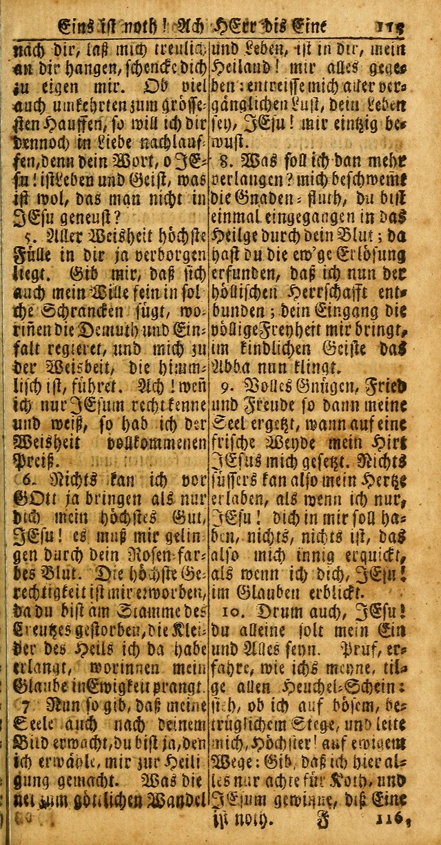 Das Kleine Davidische Psalterspiel der Kinder Zions: von alten und neuen auserlesenen Geistes-Gesängen allen wahren heuls-begierigen säuglingen der weisheit, infonderheit aber denen Gemeinden ... page 115