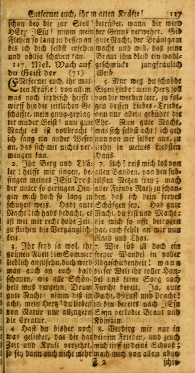 Das Kleine Davidische Psalterspiel der Kinder Zions: von alten und neuen auserlesenen Geistes-Gesängen allen wahren heuls-begierigen säuglingen der weisheit, infonderheit aber denen Gemeinden ... page 117