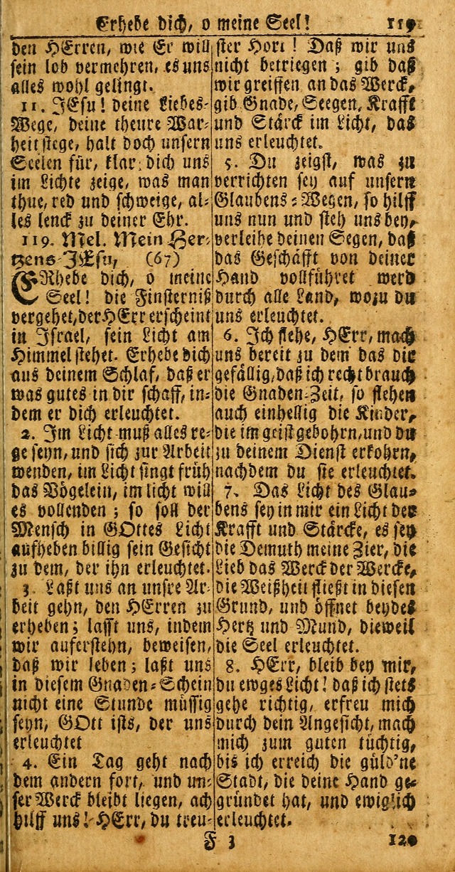 Das Kleine Davidische Psalterspiel der Kinder Zions: von alten und neuen auserlesenen Geistes-Gesängen allen wahren heuls-begierigen säuglingen der weisheit, infonderheit aber denen Gemeinden ... page 119