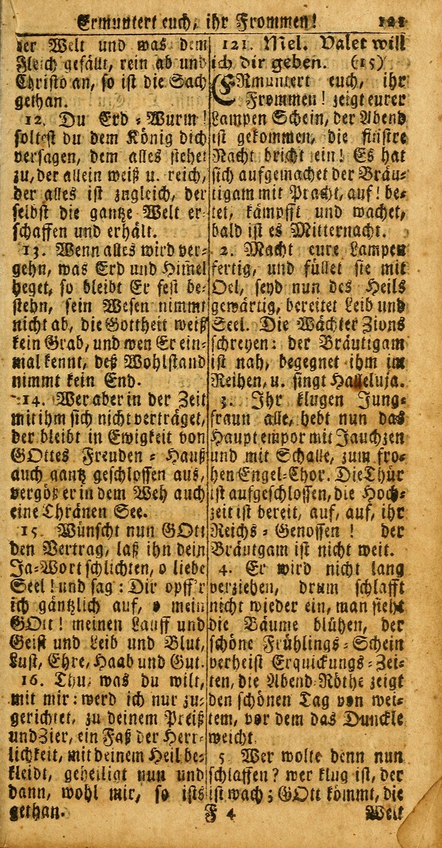 Das Kleine Davidische Psalterspiel der Kinder Zions: von alten und neuen auserlesenen Geistes-Gesängen allen wahren heuls-begierigen säuglingen der weisheit, infonderheit aber denen Gemeinden ... page 121