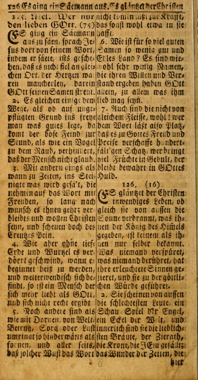 Das Kleine Davidische Psalterspiel der Kinder Zions: von alten und neuen auserlesenen Geistes-Gesängen allen wahren heuls-begierigen säuglingen der weisheit, infonderheit aber denen Gemeinden ... page 126