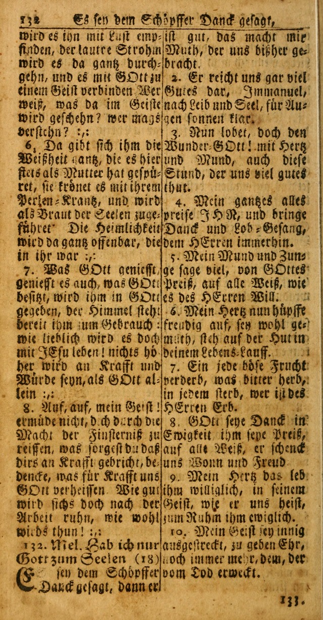 Das Kleine Davidische Psalterspiel der Kinder Zions: von alten und neuen auserlesenen Geistes-Gesängen allen wahren heuls-begierigen säuglingen der weisheit, infonderheit aber denen Gemeinden ... page 132