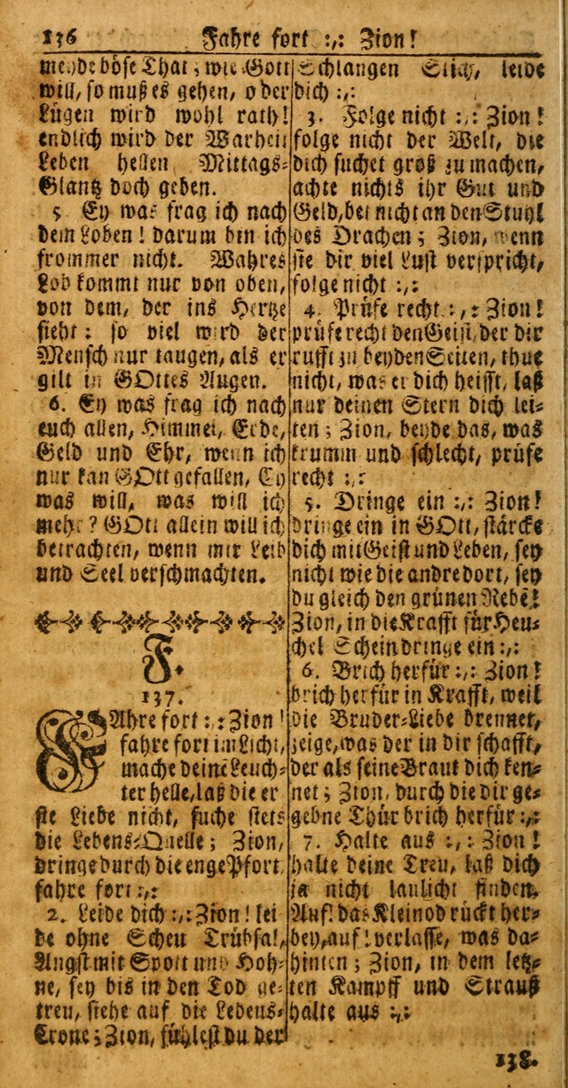 Das Kleine Davidische Psalterspiel der Kinder Zions: von alten und neuen auserlesenen Geistes-Gesängen allen wahren heuls-begierigen säuglingen der weisheit, infonderheit aber denen Gemeinden ... page 136