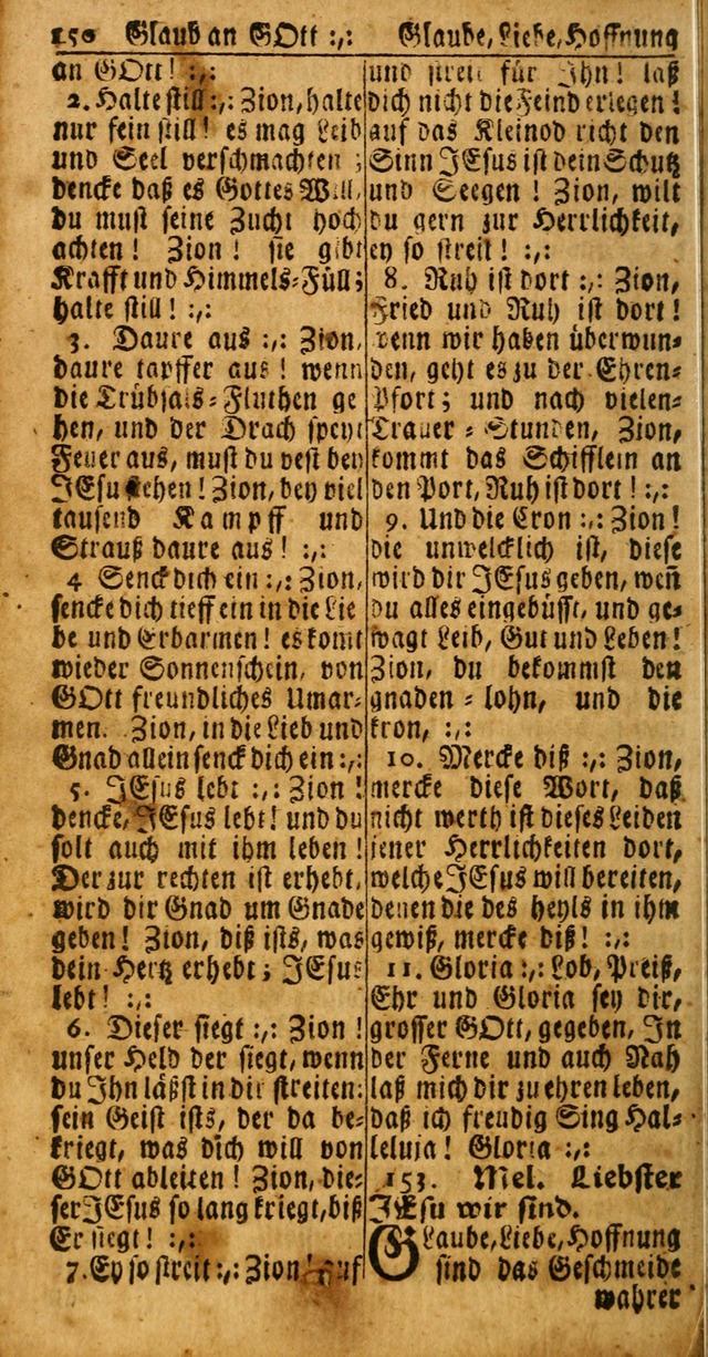 Das Kleine Davidische Psalterspiel der Kinder Zions: von alten und neuen auserlesenen Geistes-Gesängen allen wahren heuls-begierigen säuglingen der weisheit, infonderheit aber denen Gemeinden ... page 150