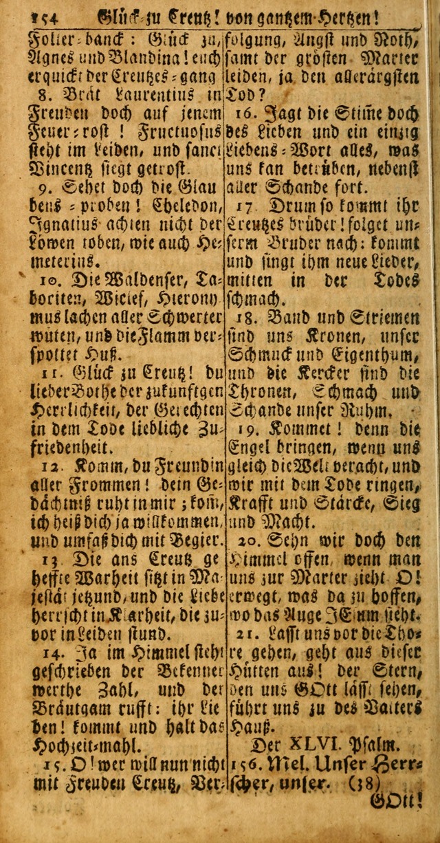 Das Kleine Davidische Psalterspiel der Kinder Zions: von alten und neuen auserlesenen Geistes-Gesängen allen wahren heuls-begierigen säuglingen der weisheit, infonderheit aber denen Gemeinden ... page 154