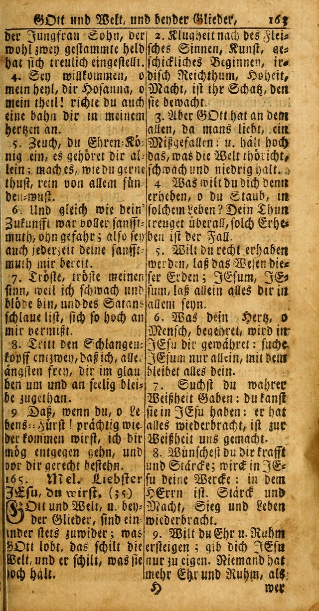 Das Kleine Davidische Psalterspiel der Kinder Zions: von alten und neuen auserlesenen Geistes-Gesängen allen wahren heuls-begierigen säuglingen der weisheit, infonderheit aber denen Gemeinden ... page 163