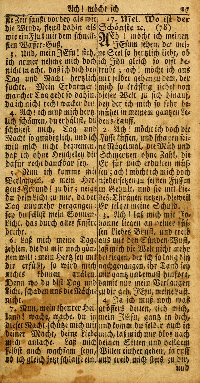 Das Kleine Davidische Psalterspiel der Kinder Zions: von alten und neuen auserlesenen Geistes-Gesängen allen wahren heuls-begierigen säuglingen der weisheit, infonderheit aber denen Gemeinden ... page 17