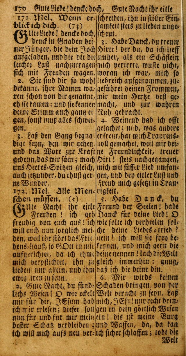 Das Kleine Davidische Psalterspiel der Kinder Zions: von alten und neuen auserlesenen Geistes-Gesängen allen wahren heuls-begierigen säuglingen der weisheit, infonderheit aber denen Gemeinden ... page 170