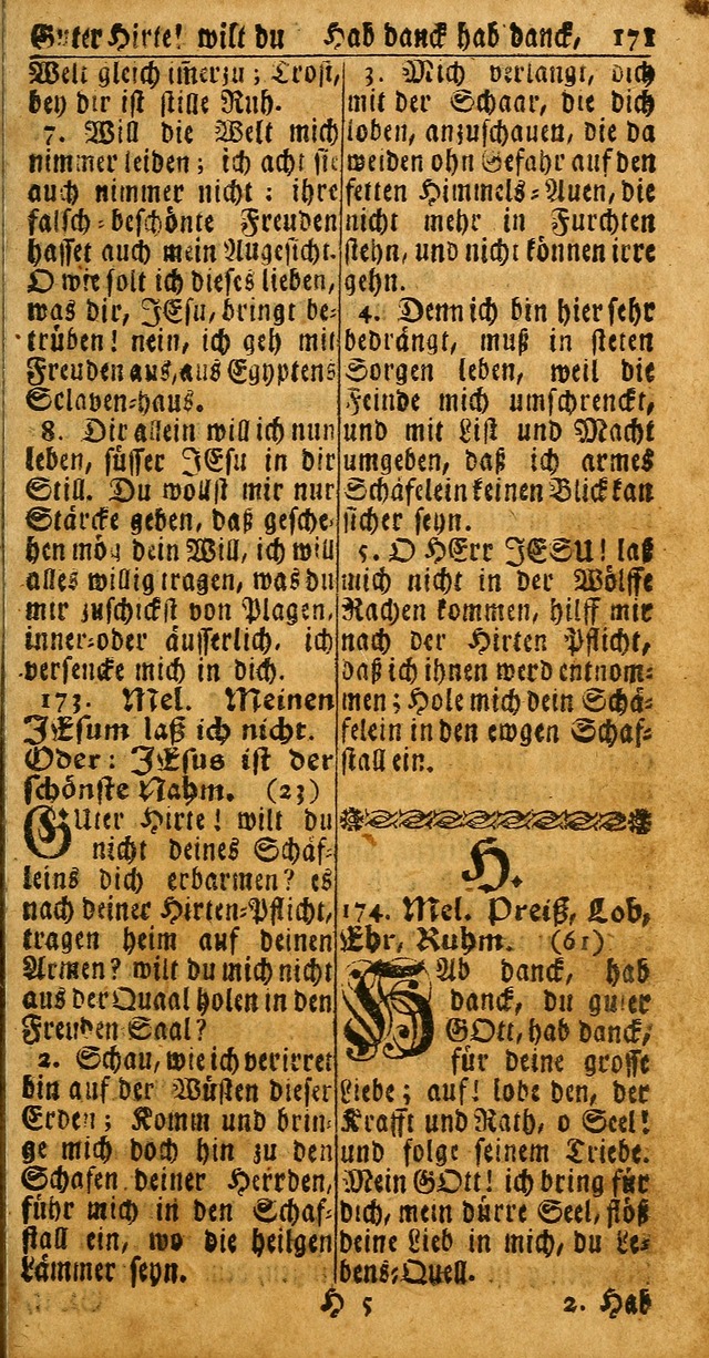 Das Kleine Davidische Psalterspiel der Kinder Zions: von alten und neuen auserlesenen Geistes-Gesängen allen wahren heuls-begierigen säuglingen der weisheit, infonderheit aber denen Gemeinden ... page 171