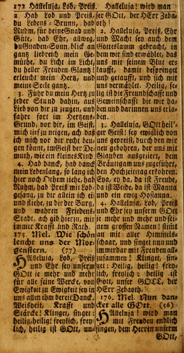 Das Kleine Davidische Psalterspiel der Kinder Zions: von alten und neuen auserlesenen Geistes-Gesängen allen wahren heuls-begierigen säuglingen der weisheit, infonderheit aber denen Gemeinden ... page 172