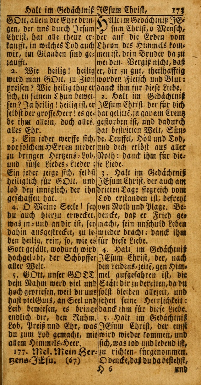 Das Kleine Davidische Psalterspiel der Kinder Zions: von alten und neuen auserlesenen Geistes-Gesängen allen wahren heuls-begierigen säuglingen der weisheit, infonderheit aber denen Gemeinden ... page 173