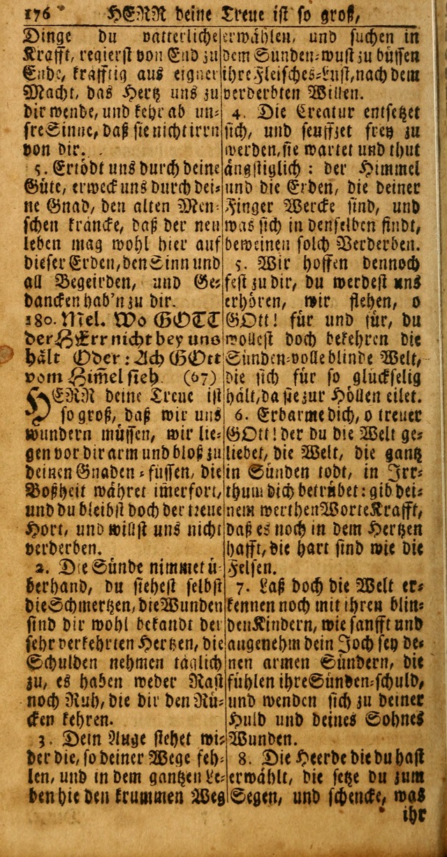 Das Kleine Davidische Psalterspiel der Kinder Zions: von alten und neuen auserlesenen Geistes-Gesängen allen wahren heuls-begierigen säuglingen der weisheit, infonderheit aber denen Gemeinden ... page 176