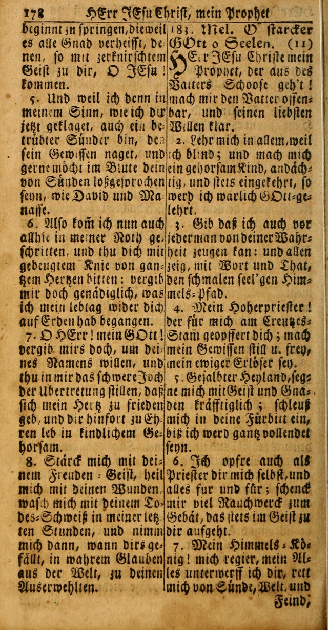 Das Kleine Davidische Psalterspiel der Kinder Zions: von alten und neuen auserlesenen Geistes-Gesängen allen wahren heuls-begierigen säuglingen der weisheit, infonderheit aber denen Gemeinden ... page 178