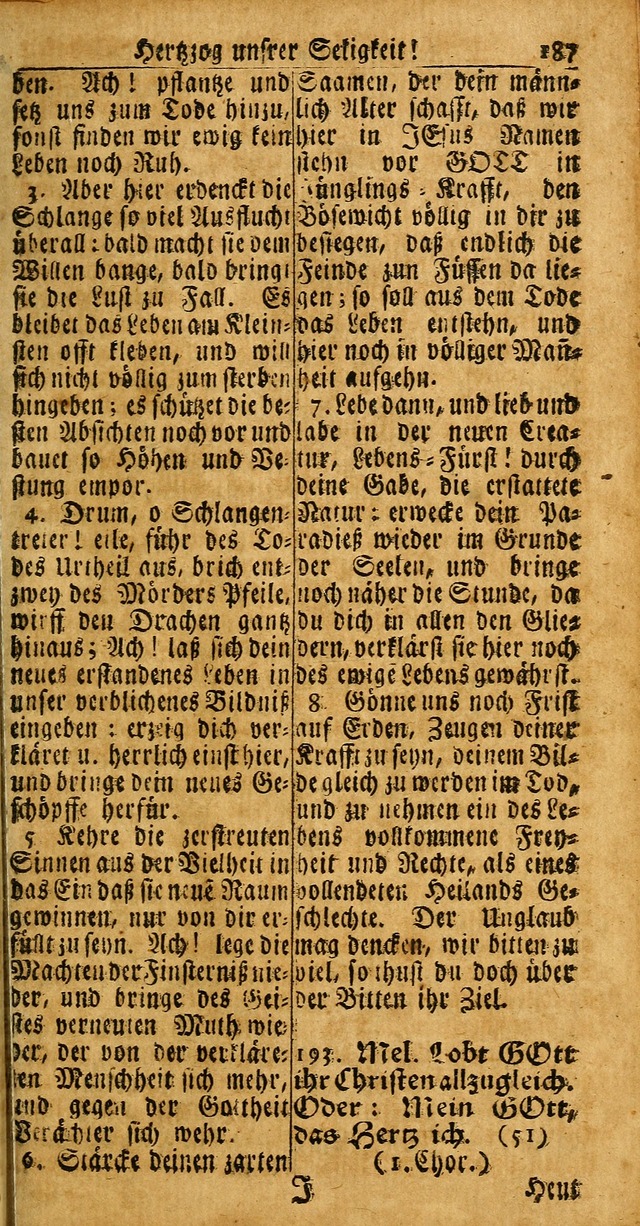 Das Kleine Davidische Psalterspiel der Kinder Zions: von alten und neuen auserlesenen Geistes-Gesängen allen wahren heuls-begierigen säuglingen der weisheit, infonderheit aber denen Gemeinden ... page 187