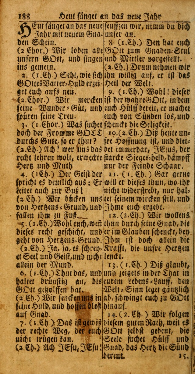 Das Kleine Davidische Psalterspiel der Kinder Zions: von alten und neuen auserlesenen Geistes-Gesängen allen wahren heuls-begierigen säuglingen der weisheit, infonderheit aber denen Gemeinden ... page 188