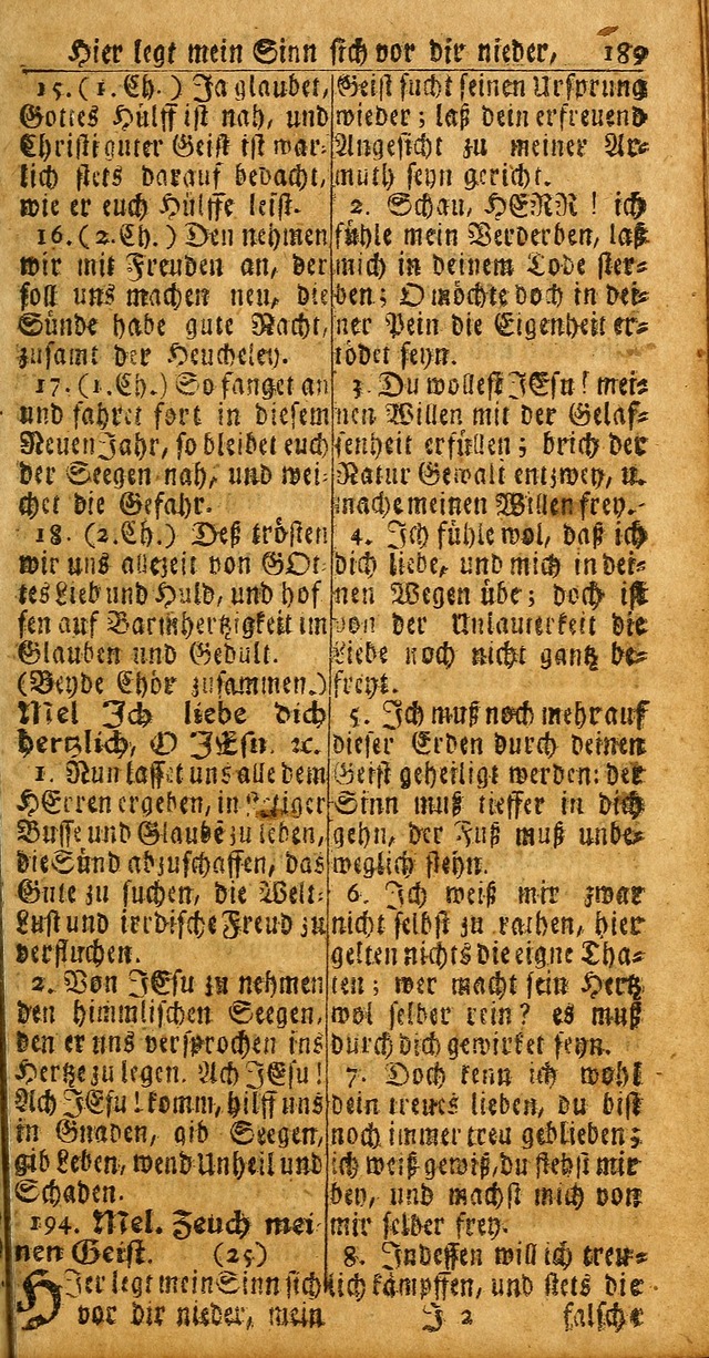 Das Kleine Davidische Psalterspiel der Kinder Zions: von alten und neuen auserlesenen Geistes-Gesängen allen wahren heuls-begierigen säuglingen der weisheit, infonderheit aber denen Gemeinden ... page 189