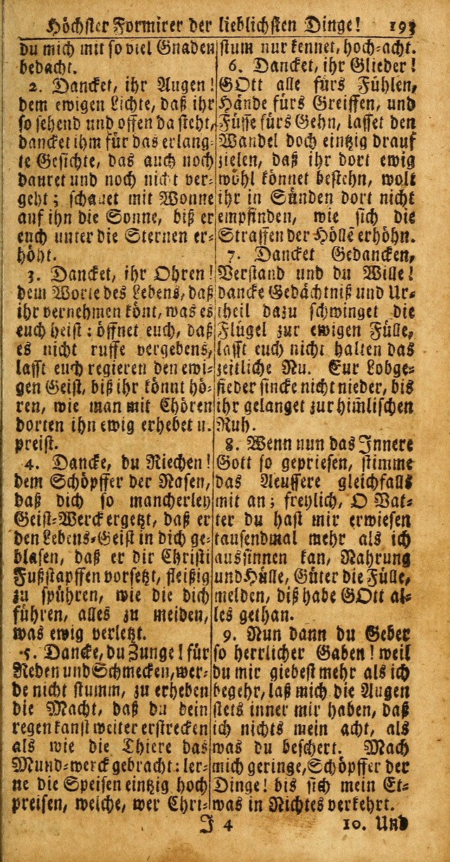 Das Kleine Davidische Psalterspiel der Kinder Zions: von alten und neuen auserlesenen Geistes-Gesängen allen wahren heuls-begierigen säuglingen der weisheit, infonderheit aber denen Gemeinden ... page 193