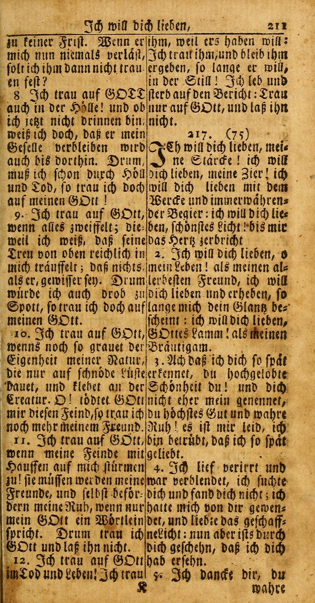 Das Kleine Davidische Psalterspiel der Kinder Zions: von alten und neuen auserlesenen Geistes-Gesängen allen wahren heuls-begierigen säuglingen der weisheit, infonderheit aber denen Gemeinden ... page 211