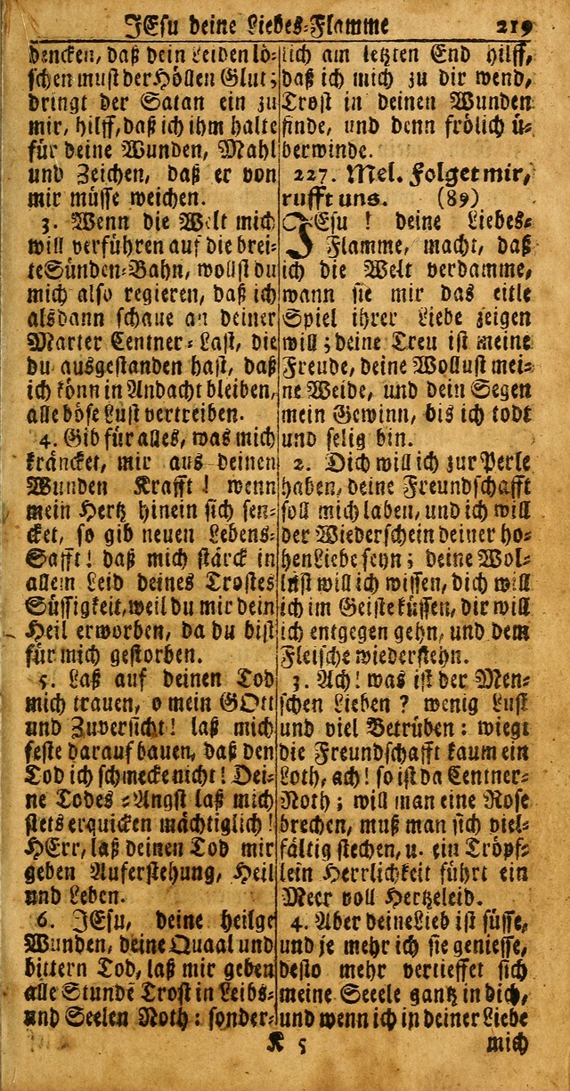 Das Kleine Davidische Psalterspiel der Kinder Zions: von alten und neuen auserlesenen Geistes-Gesängen allen wahren heuls-begierigen säuglingen der weisheit, infonderheit aber denen Gemeinden ... page 219