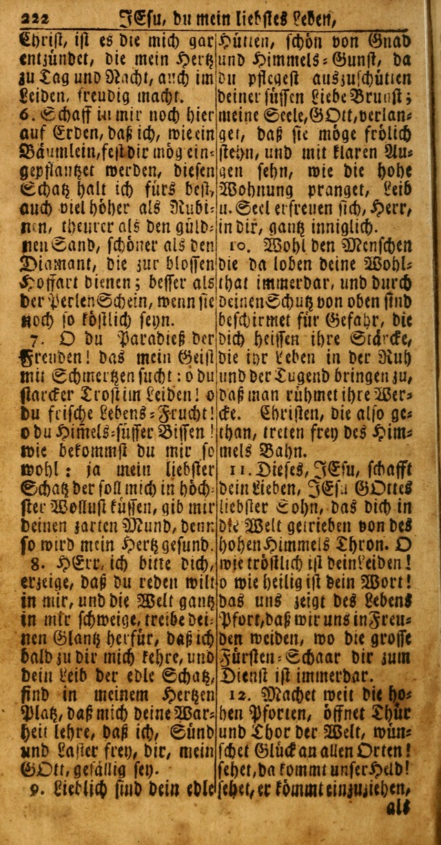 Das Kleine Davidische Psalterspiel der Kinder Zions: von alten und neuen auserlesenen Geistes-Gesängen allen wahren heuls-begierigen säuglingen der weisheit, infonderheit aber denen Gemeinden ... page 222