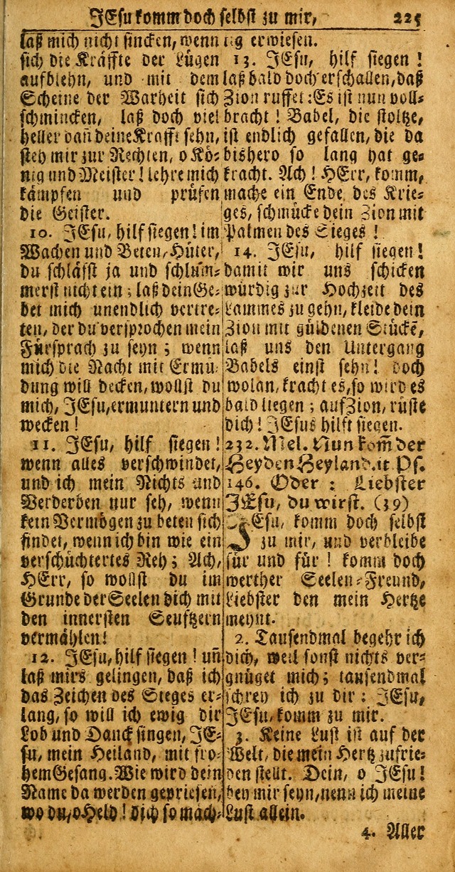 Das Kleine Davidische Psalterspiel der Kinder Zions: von alten und neuen auserlesenen Geistes-Gesängen allen wahren heuls-begierigen säuglingen der weisheit, infonderheit aber denen Gemeinden ... page 225