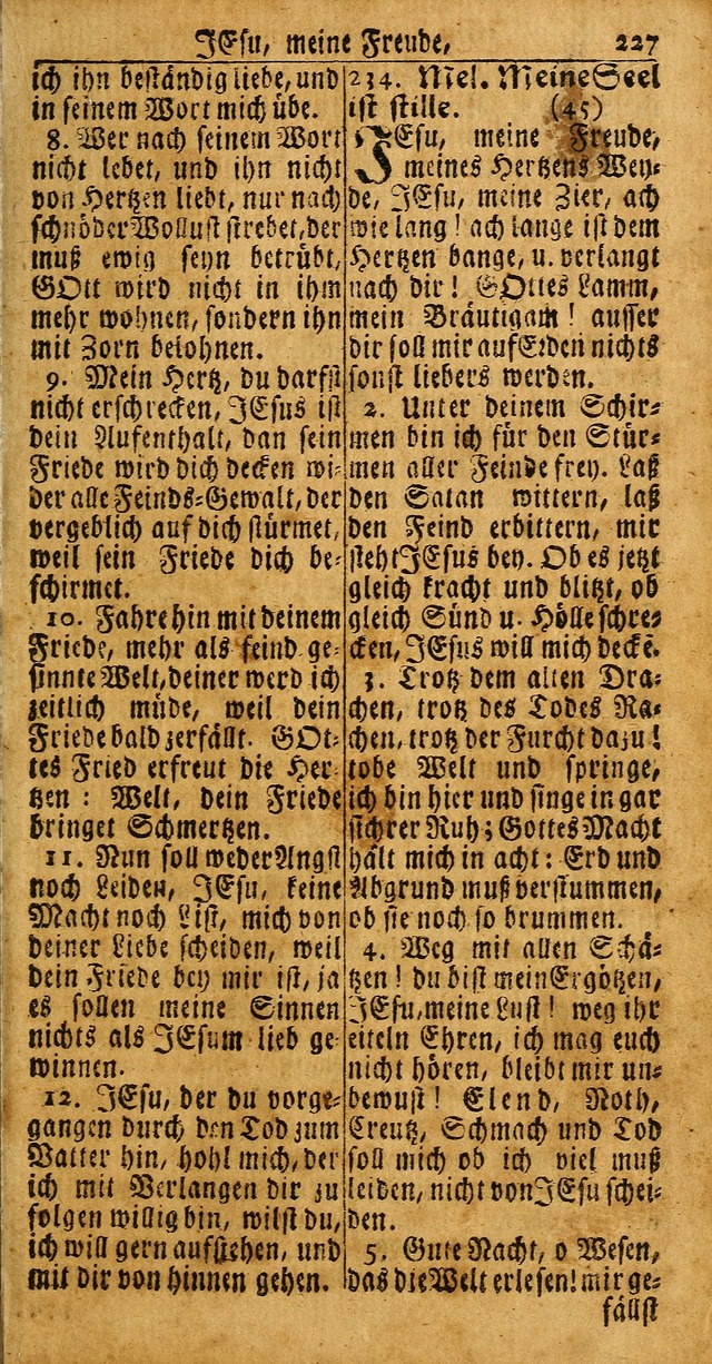 Das Kleine Davidische Psalterspiel der Kinder Zions: von alten und neuen auserlesenen Geistes-Gesängen allen wahren heuls-begierigen säuglingen der weisheit, infonderheit aber denen Gemeinden ... page 227