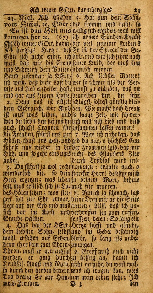 Das Kleine Davidische Psalterspiel der Kinder Zions: von alten und neuen auserlesenen Geistes-Gesängen allen wahren heuls-begierigen säuglingen der weisheit, infonderheit aber denen Gemeinden ... page 23