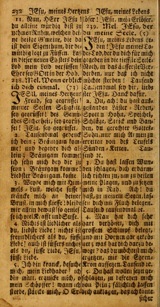 Das Kleine Davidische Psalterspiel der Kinder Zions: von alten und neuen auserlesenen Geistes-Gesängen allen wahren heuls-begierigen säuglingen der weisheit, infonderheit aber denen Gemeinden ... page 232