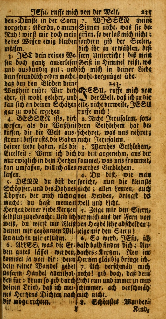 Das Kleine Davidische Psalterspiel der Kinder Zions: von alten und neuen auserlesenen Geistes-Gesängen allen wahren heuls-begierigen säuglingen der weisheit, infonderheit aber denen Gemeinden ... page 235