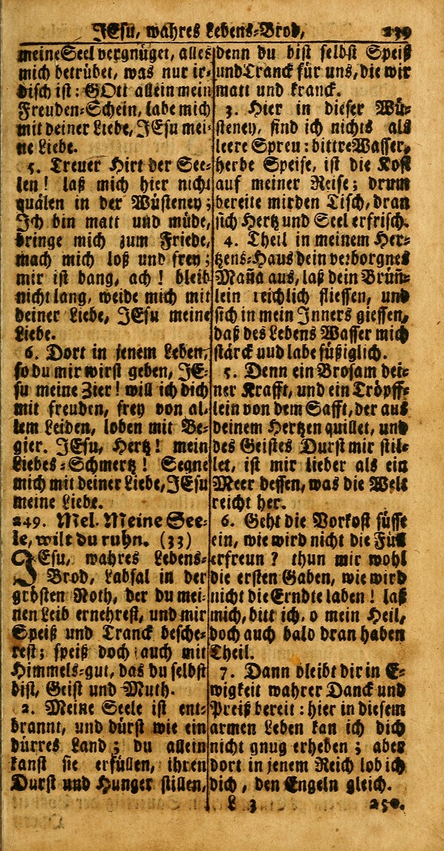 Das Kleine Davidische Psalterspiel der Kinder Zions: von alten und neuen auserlesenen Geistes-Gesängen allen wahren heuls-begierigen säuglingen der weisheit, infonderheit aber denen Gemeinden ... page 239