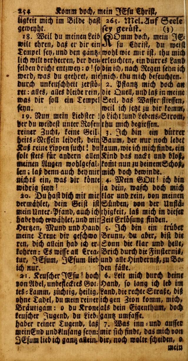 Das Kleine Davidische Psalterspiel der Kinder Zions: von alten und neuen auserlesenen Geistes-Gesängen allen wahren heuls-begierigen säuglingen der weisheit, infonderheit aber denen Gemeinden ... page 254