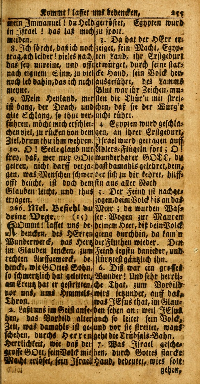 Das Kleine Davidische Psalterspiel der Kinder Zions: von alten und neuen auserlesenen Geistes-Gesängen allen wahren heuls-begierigen säuglingen der weisheit, infonderheit aber denen Gemeinden ... page 255