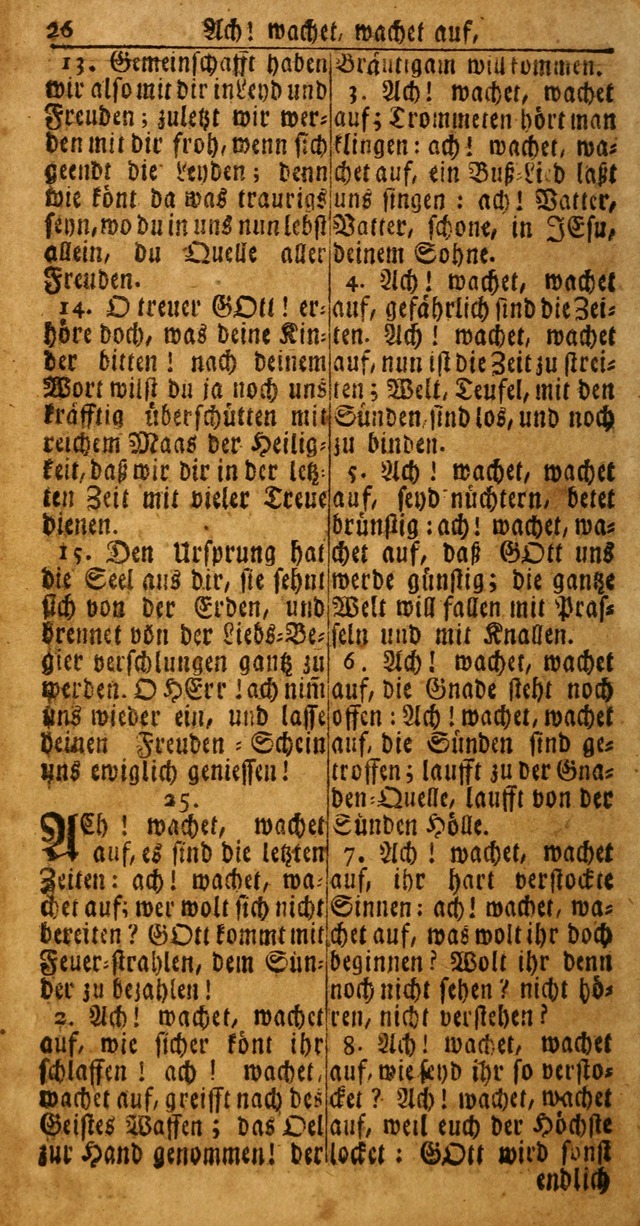 Das Kleine Davidische Psalterspiel der Kinder Zions: von alten und neuen auserlesenen Geistes-Gesängen allen wahren heuls-begierigen säuglingen der weisheit, infonderheit aber denen Gemeinden ... page 26