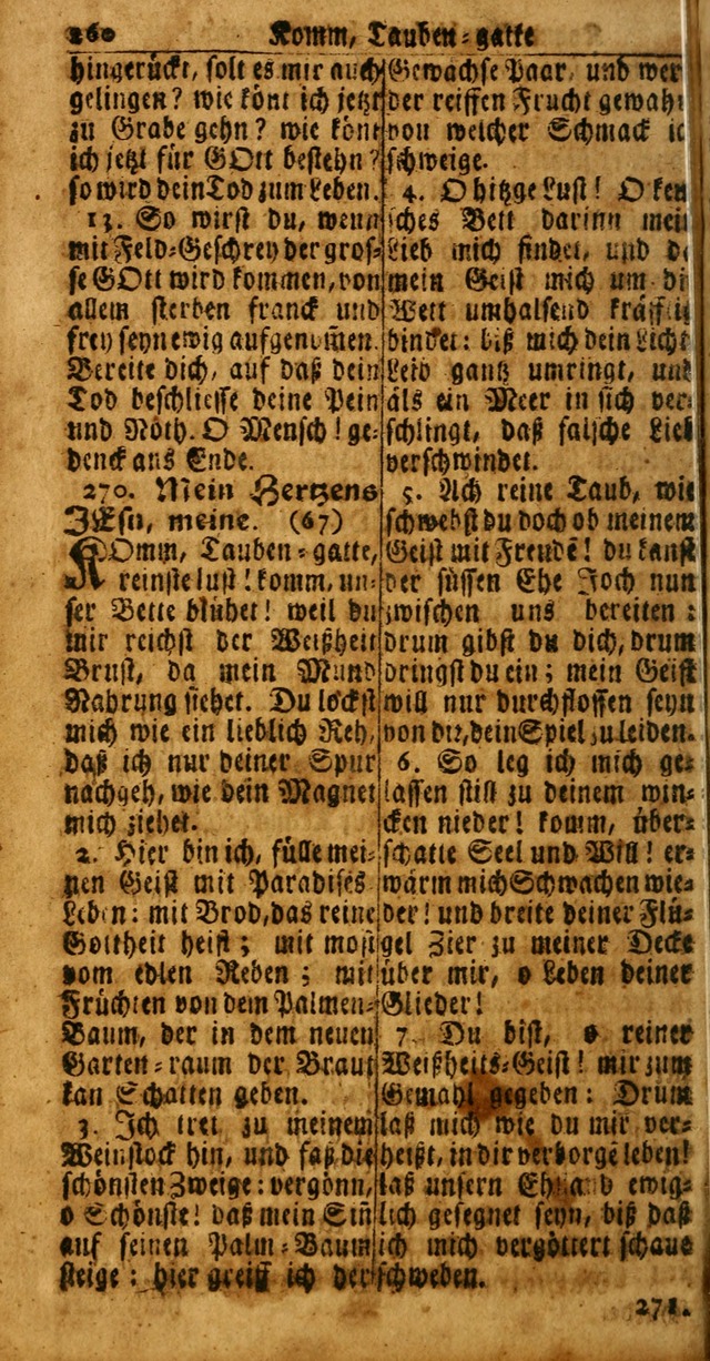 Das Kleine Davidische Psalterspiel der Kinder Zions: von alten und neuen auserlesenen Geistes-Gesängen allen wahren heuls-begierigen säuglingen der weisheit, infonderheit aber denen Gemeinden ... page 260