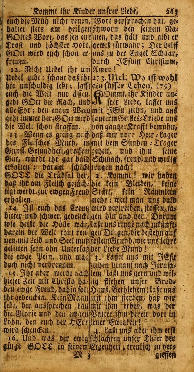 Das Kleine Davidische Psalterspiel der Kinder Zions: von alten und neuen auserlesenen Geistes-Gesängen allen wahren heuls-begierigen säuglingen der weisheit, infonderheit aber denen Gemeinden ... page 263