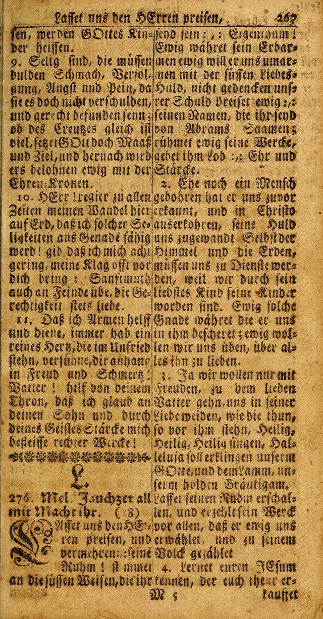 Das Kleine Davidische Psalterspiel der Kinder Zions: von alten und neuen auserlesenen Geistes-Gesängen allen wahren heuls-begierigen säuglingen der weisheit, infonderheit aber denen Gemeinden ... page 267