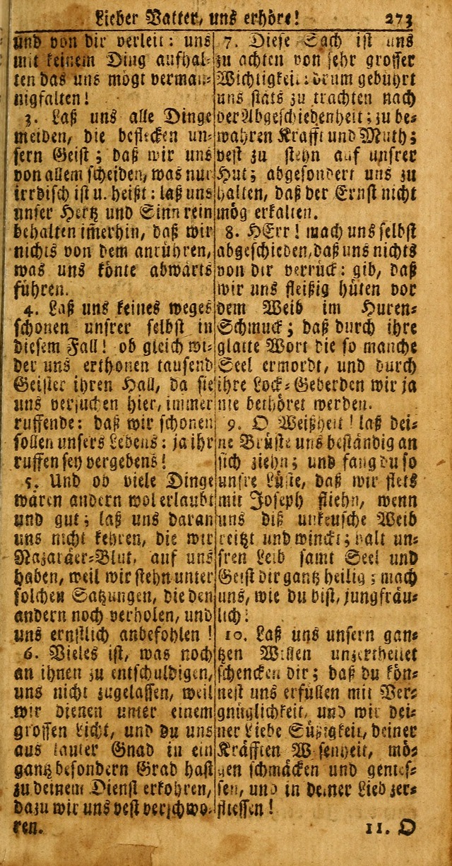 Das Kleine Davidische Psalterspiel der Kinder Zions: von alten und neuen auserlesenen Geistes-Gesängen allen wahren heuls-begierigen säuglingen der weisheit, infonderheit aber denen Gemeinden ... page 273