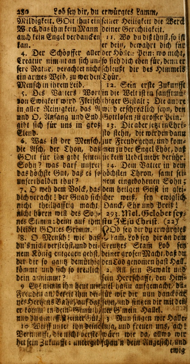 Das Kleine Davidische Psalterspiel der Kinder Zions: von alten und neuen auserlesenen Geistes-Gesängen allen wahren heuls-begierigen säuglingen der weisheit, infonderheit aber denen Gemeinden ... page 280