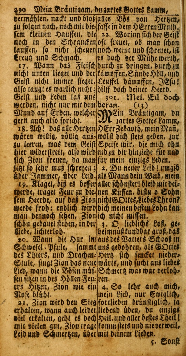 Das Kleine Davidische Psalterspiel der Kinder Zions: von alten und neuen auserlesenen Geistes-Gesängen allen wahren heuls-begierigen säuglingen der weisheit, infonderheit aber denen Gemeinden ... page 290