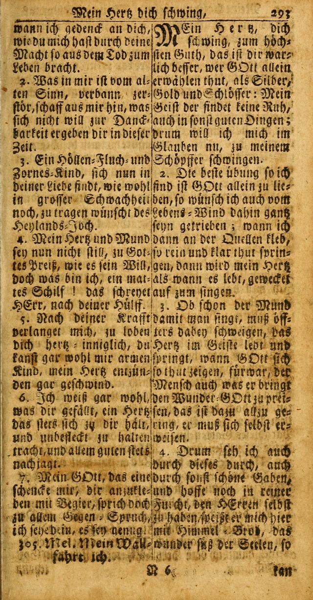 Das Kleine Davidische Psalterspiel der Kinder Zions: von alten und neuen auserlesenen Geistes-Gesängen allen wahren heuls-begierigen säuglingen der weisheit, infonderheit aber denen Gemeinden ... page 293