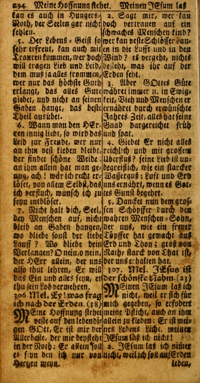 Das Kleine Davidische Psalterspiel der Kinder Zions: von alten und neuen auserlesenen Geistes-Gesängen allen wahren heuls-begierigen säuglingen der weisheit, infonderheit aber denen Gemeinden ... page 294